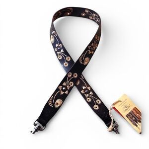 Patricia Nash Studded Leather Guitar Strap Black NWT